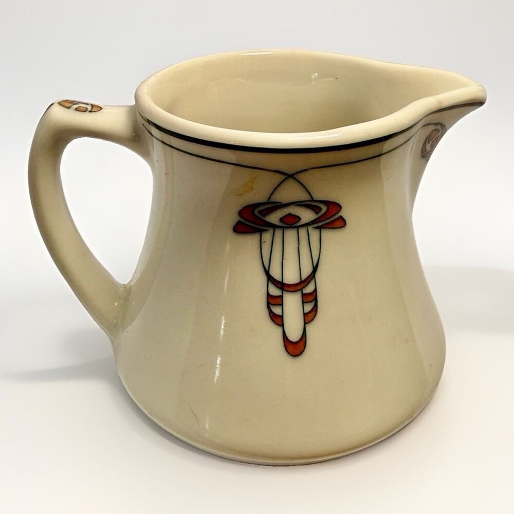 Vintage Syracuse China creamer Art Nouveau Katy Ornaments Pattern 4x4”